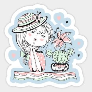 cute cacti girl Sticker